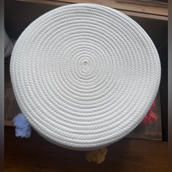 Large Coiled Rope Kids' Basket with Tassels Natural/Multicolor - Pillowfort™ - Picture 5 of 5